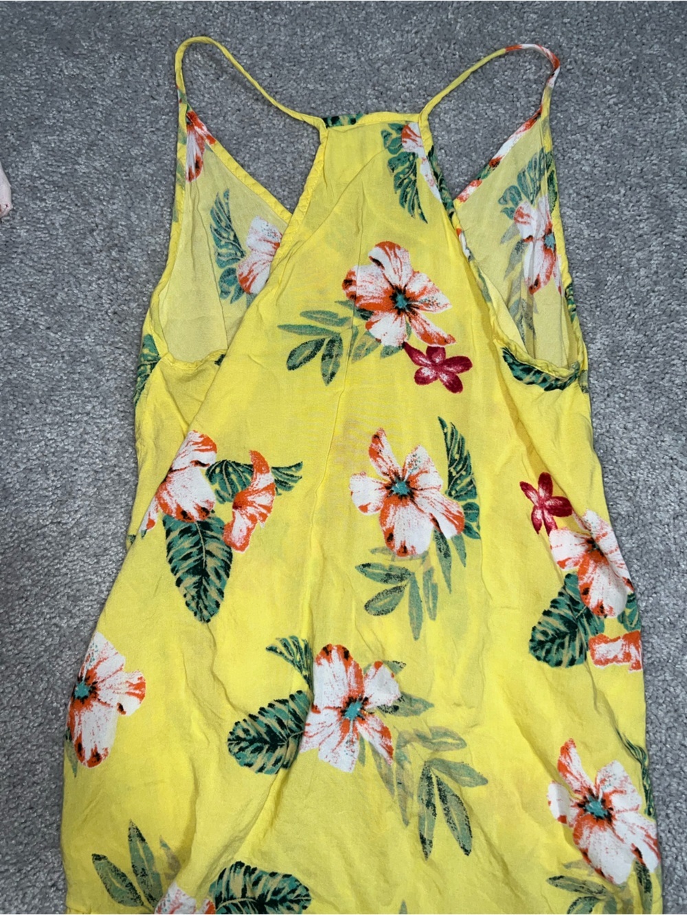 Yellow Floral Button-Front Tie-Hem Cami Top - Picture 2 of 2